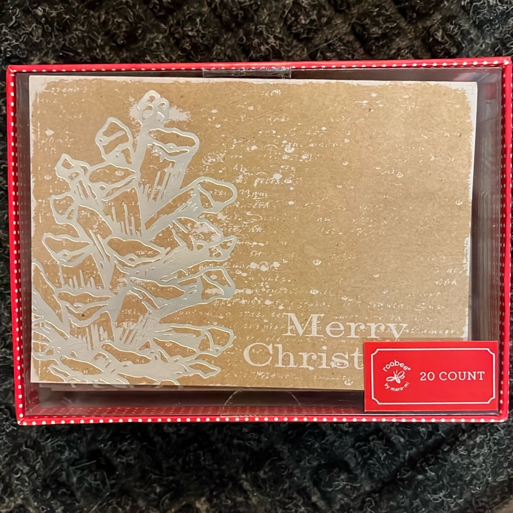 20 Merry Christmas Holiday Boxed Cards & Envelopes